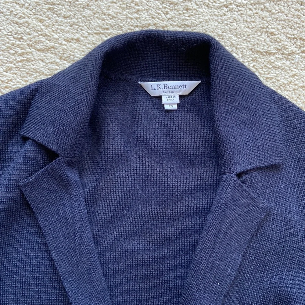 LK Bennett Lamina Knit Wool Long Cardigan - Picture 3 of 8